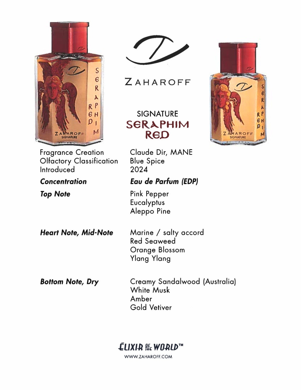 Zaharoff Signature Seraphim Red 60ml/120ml (2.0 oz/4.0 oz)